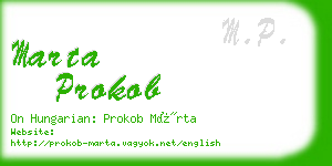 marta prokob business card